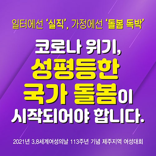 3.8 세계여성의날  113주년 기념 제주지역 여성대회